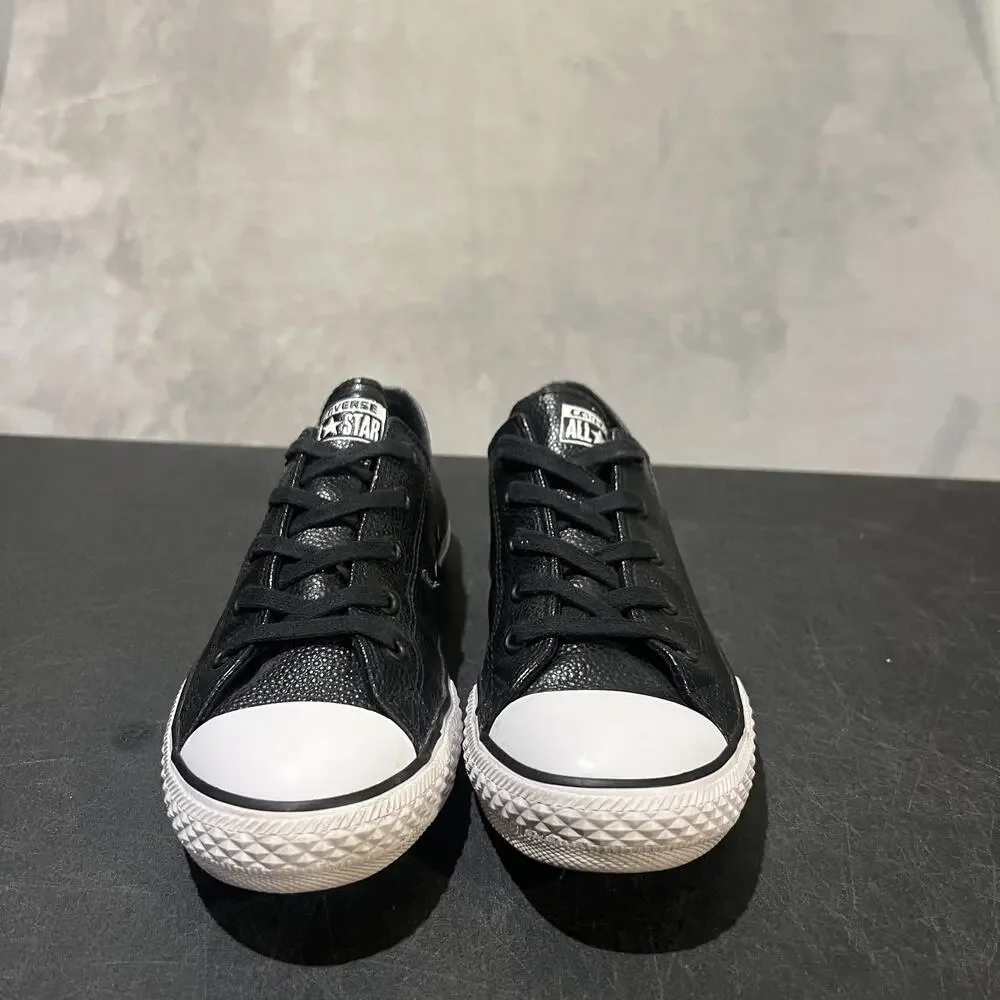 Converse Shoes Youth Size 3Y Black Chuck Taylor All Star Low Leather 353349C